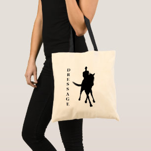 Dressurpferd und Reiter Silhouette     Tragetasche