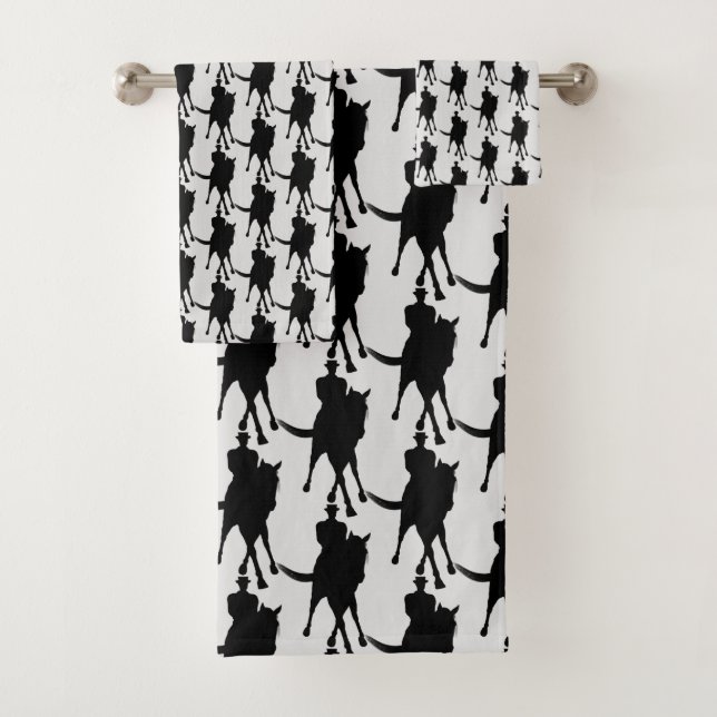 Dressurpferd und Silhouette     Badhandtuch Set (Insitu)