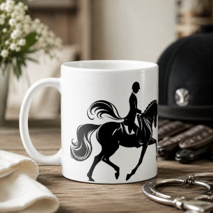 Dressurreiten Reiter Pferd Tasse