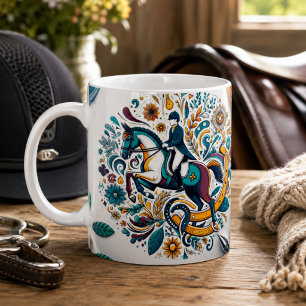 Dressurreiten Reiter Pferd Tasse