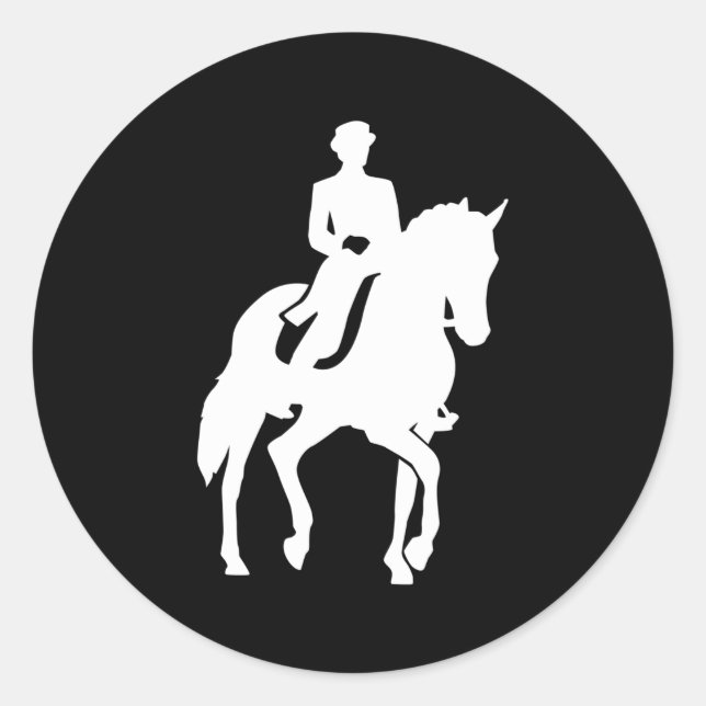 Dressurreiten Runder Aufkleber (Vorderseite)