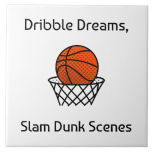 Dribble Träume, Slam Dunk Szenen Basketball Fliese