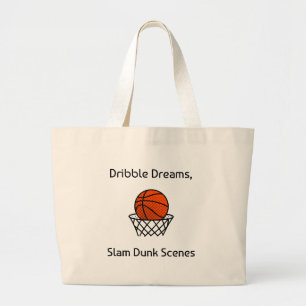 Dribble Träume, Slam Dunk Szenen Basketball Jumbo Stoffbeutel
