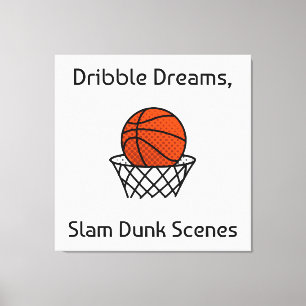 Dribble Träume, Slam Dunk Szenen Basketball Leinwanddruck