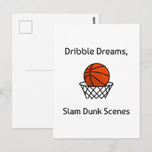 Dribble Träume, Slam Dunk Szenen Basketball Postkarte