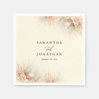 Dried Palms Blush Blume Boho Wedding Serviette