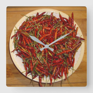 Dried Thai Clock Quadratische Wanduhr