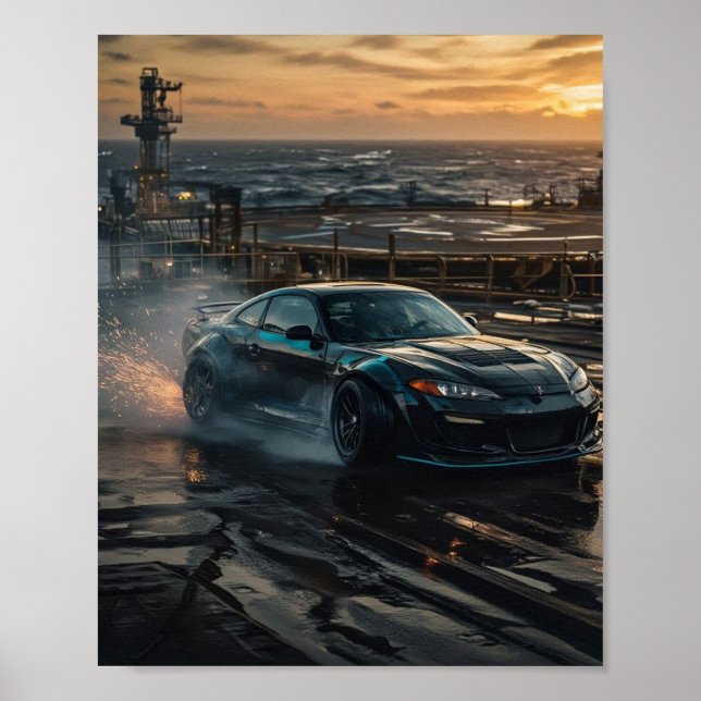 Drift-Auto-Plakat Poster (Vorne)