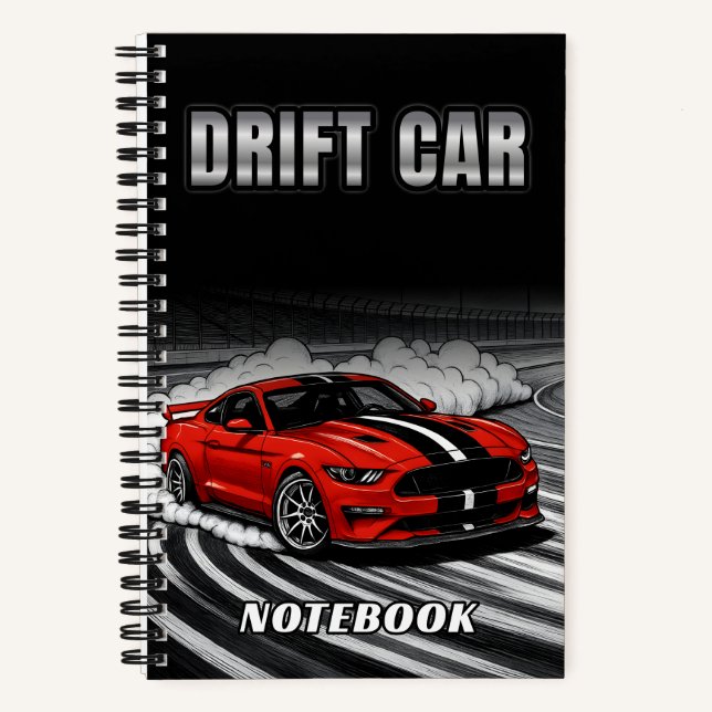 Drift-Auto rotes Notizbuch-Cover Notizbuch (Vorderseite)