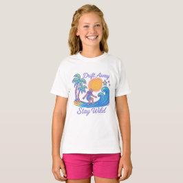 "Drift Away & Bleibe Wild - Neon Surfer Vibes" T-Shirt