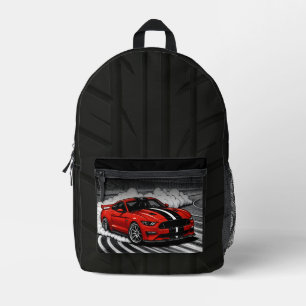 Drift Car Red Muscle Bedruckter Rucksack