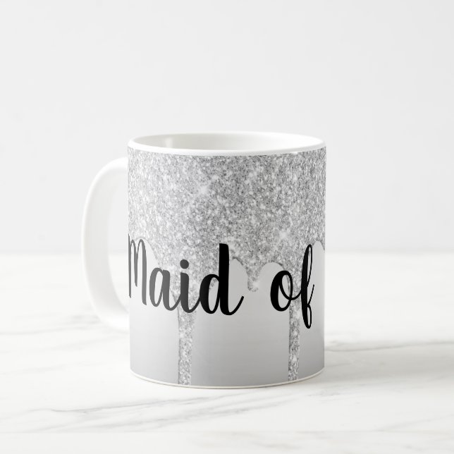 Driften von Glitzer Silver Trauzeugin Kaffeetasse (Vorderseite Links)