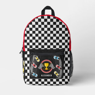 Drifting Race Cars Trophy Flag Racing Championship Bedruckter Rucksack
