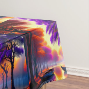 "Drifting Tranquility: Kanus unter Jacarandas Tischdecke