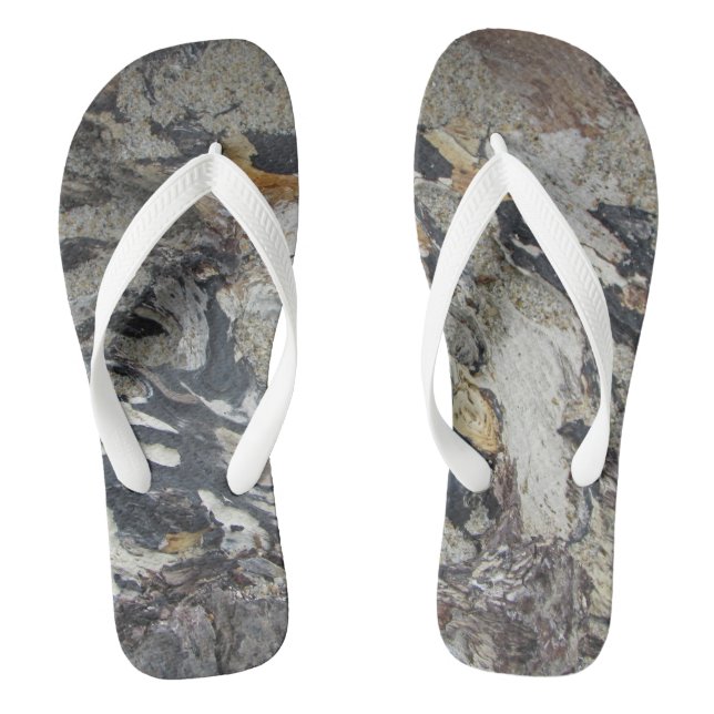 Driftwood Abstrakt Pattern Pacific Ocean Beach Flip Flops (Fußbett)