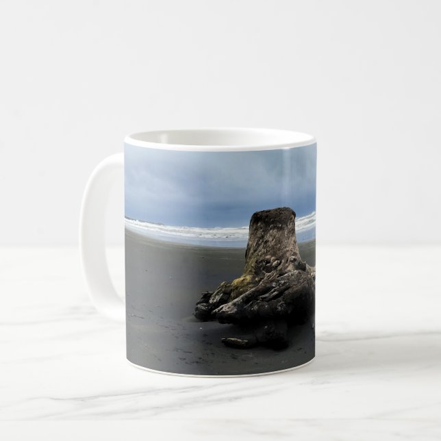 Driftwood am Strand von Benson, Cape Enttäuschung, Kaffeetasse (Vorderseite Links)