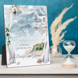 Driftwood Arbor Beach Wedding Guestbook Fotoplatte