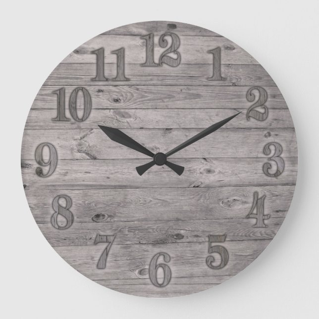 Driftwood Background Große Wanduhr (Vorderseite)