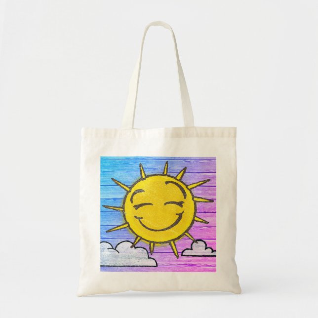 Driftwood Beach Design Sonnenschein Tote Tasche. Tragetasche (Vorne)