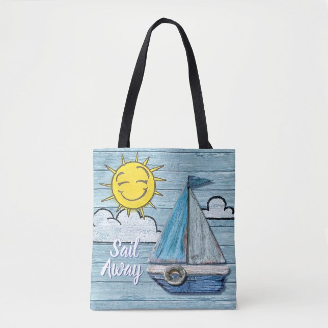 Driftwood Beach Design Yacht Tote Tasche. Tasche (Vorderseite)