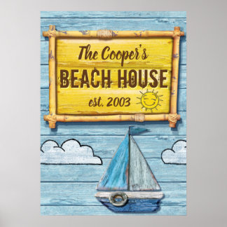 Driftwood Beach House - Familienzeichen Poster