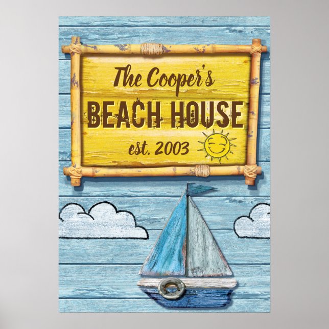 Driftwood Beach House - Familienzeichen Poster (Vorne)