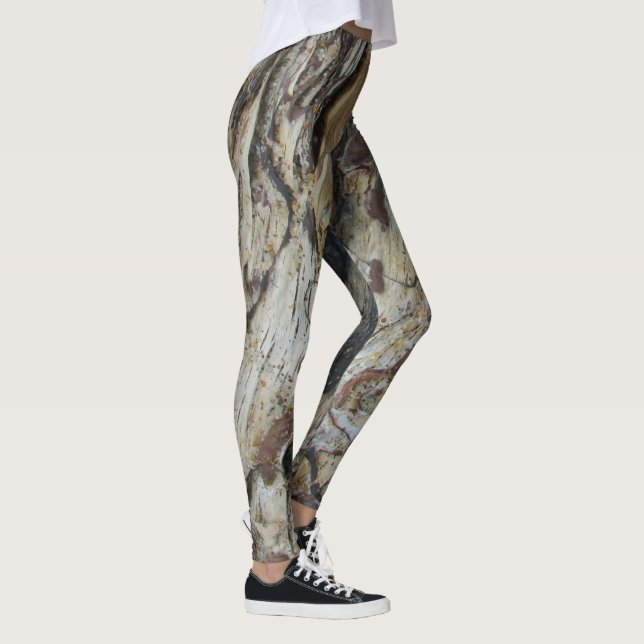 Driftwood Gran Pattern Foto Rustikales Holzkorn Leggings (Rechts)