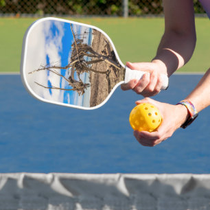 Driftwood-Kunstwerk am Hokitika Beach, Neuseeland Pickleball Schläger