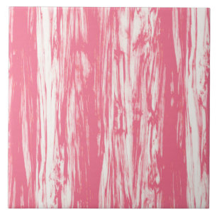 Driftwood-Muster - Korallenrosa und Weiß Fliese