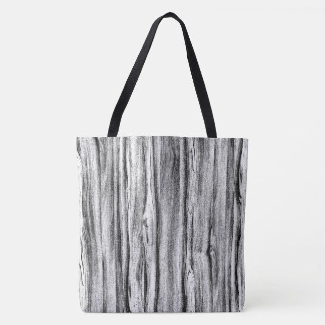 Driftwood-Muster - schwarz, weiß und grau Tasche (Vorderseite)