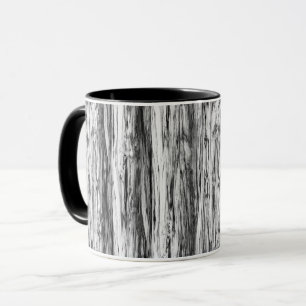 Driftwood-Muster - schwarz, weiß und grau Tasse
