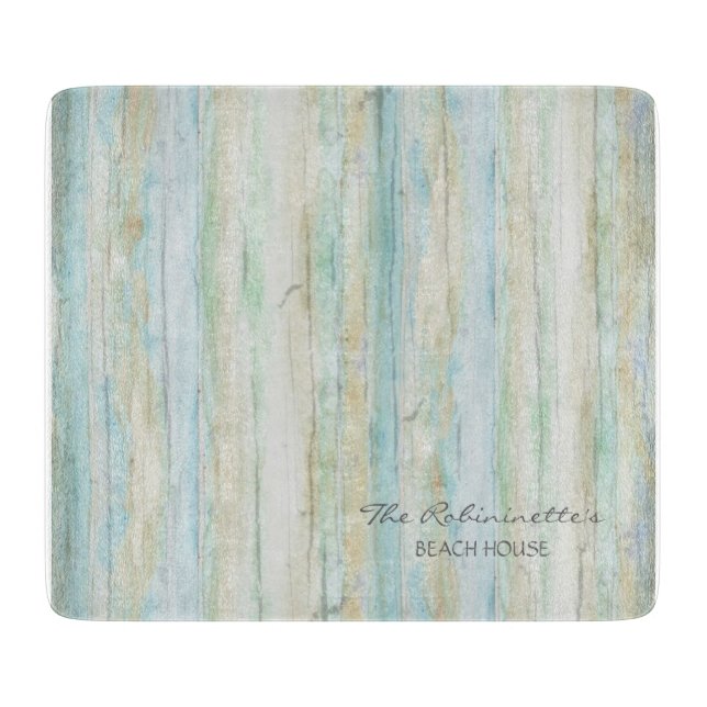 Driftwood Ocean Beach House Coastal Seashore Shore Schneidebrett (Vorderseite)