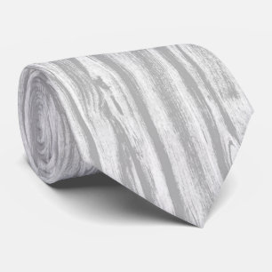 Driftwood pattern - grey / gray and white krawatte