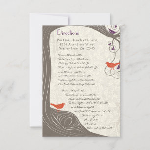 Driftwood Tree Swirl Direction Card Einladung