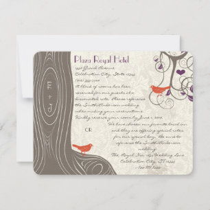Driftwood Tree Swirl Unterkunftskarte Einladung
