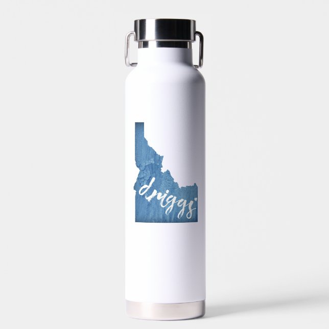 Driggs Idaho Wood Grain Trinkflasche (Vorne)