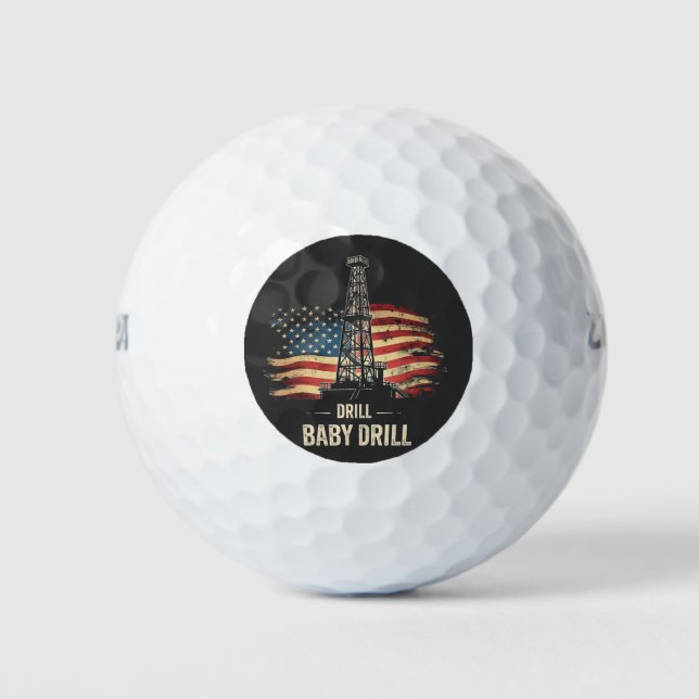 Drill Baby Drill American Trump Energy Economy Golfball (Vorderseite)