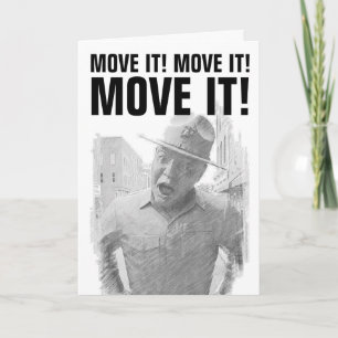 DRILL SERGEANT PENCIL SKETCH FUNNY BIRTHDAY CARD KARTE