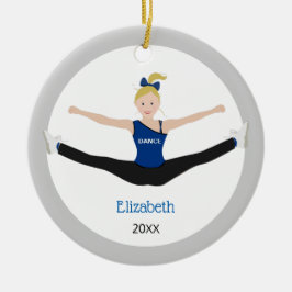 Drill Team Blonde Haar Blau und Schwarz Keramik Ornament