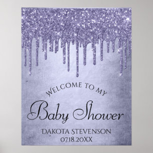 Drilling Chic Glitzer Lavendel Lila Dusche Poster