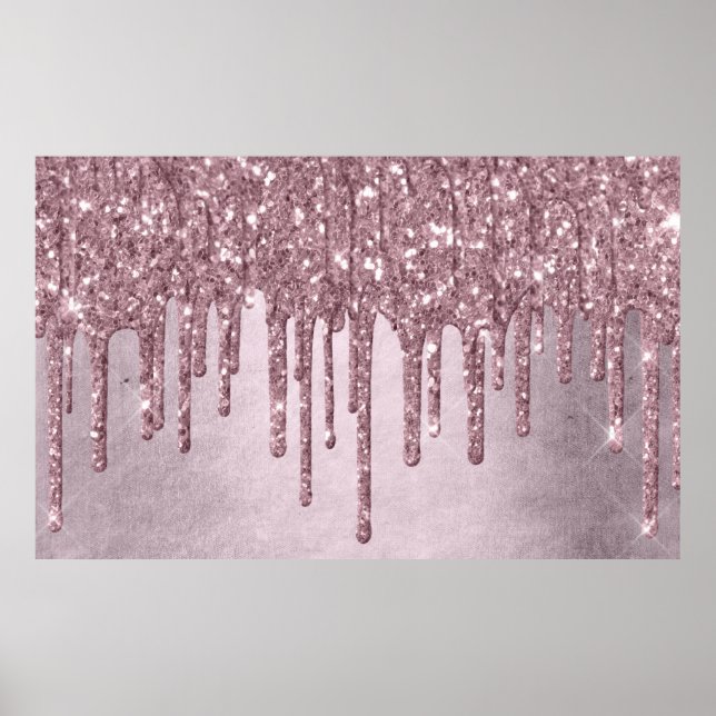 Drilling Girly Glitzer | Dusty Mauve Pink Shimmer Poster (Vorne)