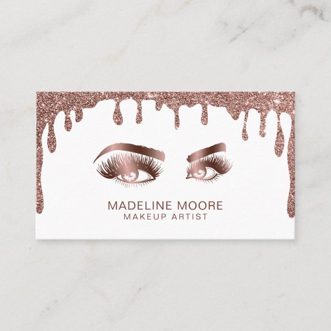 Drilling Glitzer Makeup Artist Eyebrow Eyes Lash Visitenkarte (Vorderseite)