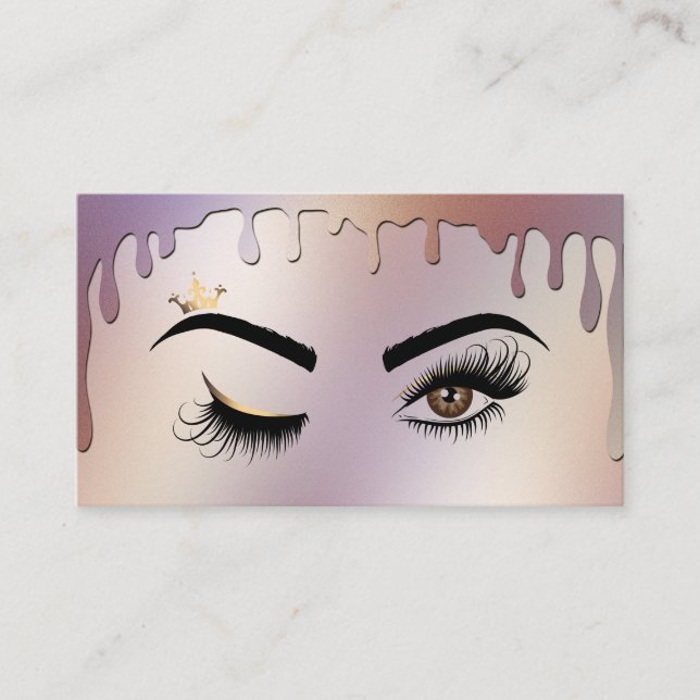 Drilling Gold Holographic Makeup artist Wink Eye Visitenkarte (Vorderseite)