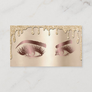 Drilling Gold Makeup Artist Eye Beauty Salon Lash Visitenkarte