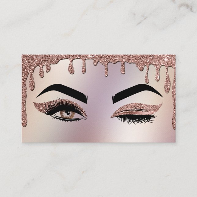 Drilling Gold Makeup artist Wink Eye Lashes Visitenkarte (Vorderseite)