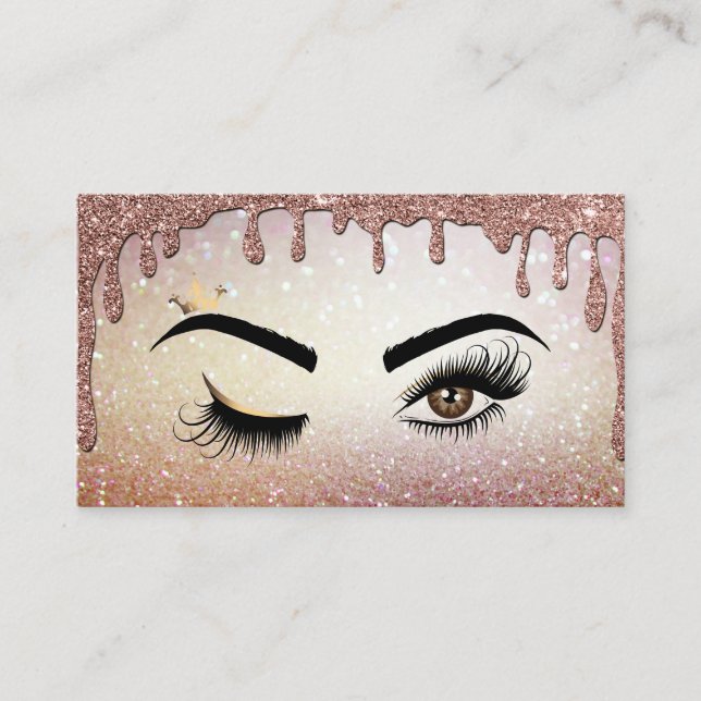 Drilling Gold Makeup artist Wink Eye Lashes Visitenkarte (Vorderseite)