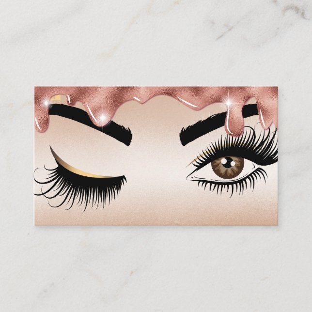 Drilling Gold Makeup artist Wink Eye Lashes Visitenkarte (Vorderseite)
