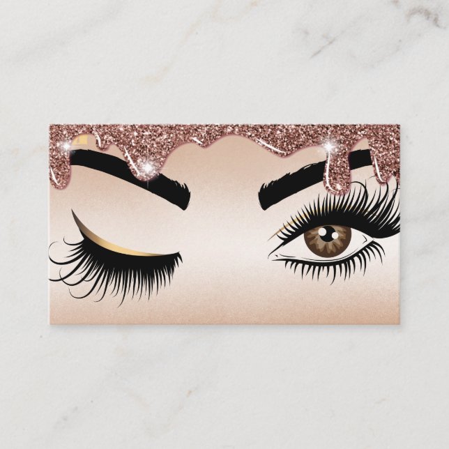 Drilling Gold Makeup artist Wink Eye Lashes Visitenkarte (Vorderseite)