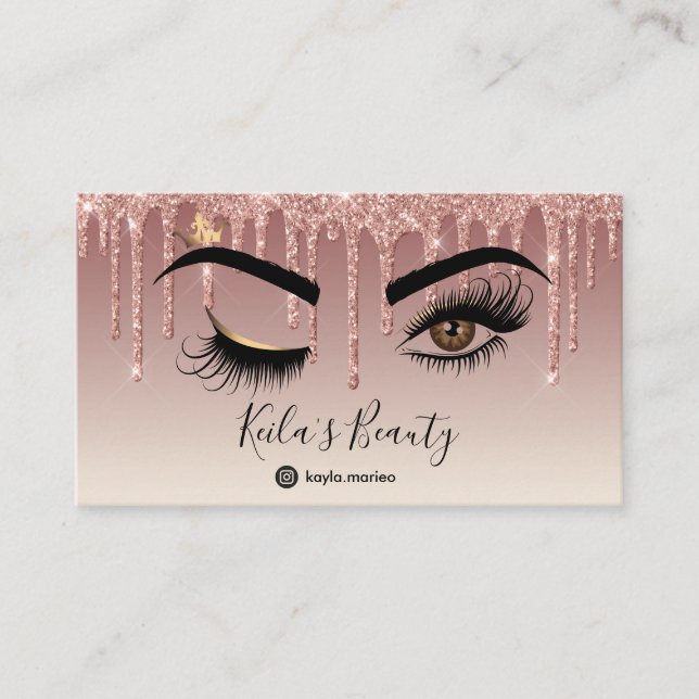 Drilling Gold Makeup artist Wink Eye Lashes Visitenkarte (Vorderseite)