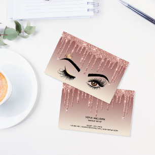 Drilling Gold Makeup artist Wink Eye Lashes Visitenkarte